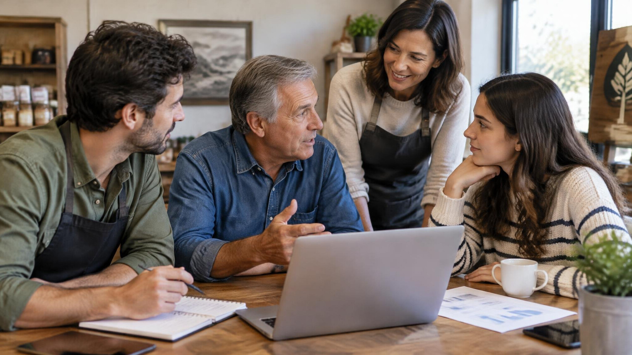 family business owners discussing