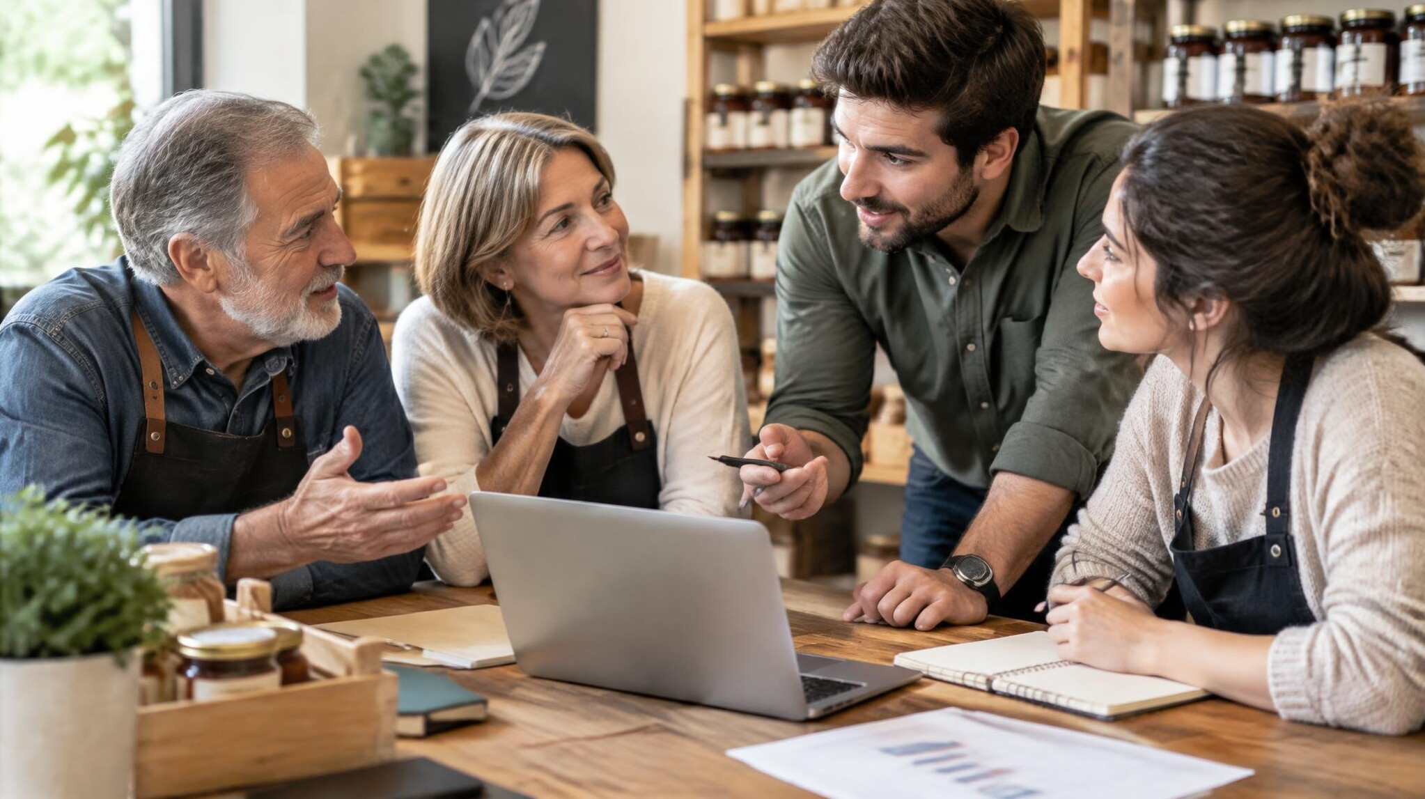 family business owners discussing
