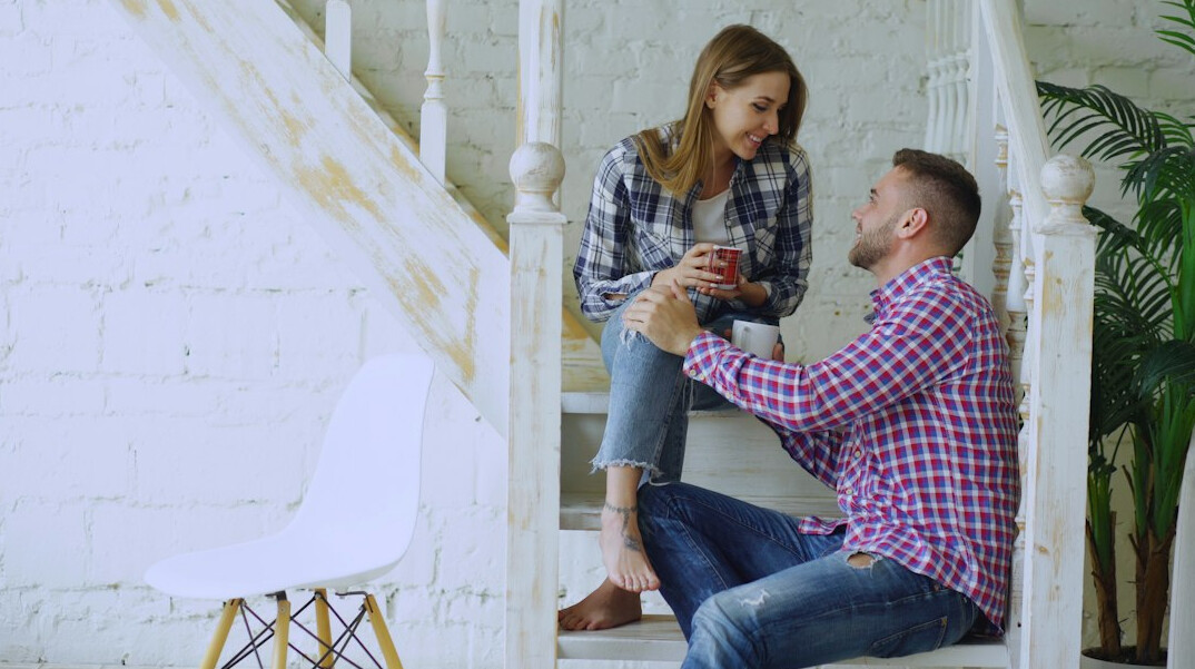 couple talking about budget