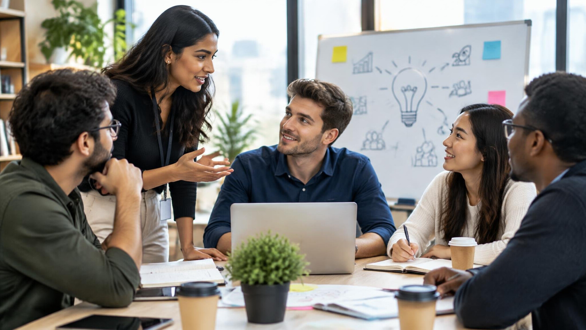 young entrepreneurs discussing startup